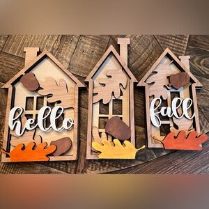 Layered Hello Fall Shelf Sitter